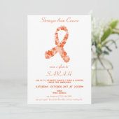 Orange Niere Krebs Bewusstsein Überlebendes Party Einladung (Stehend Vorderseite)