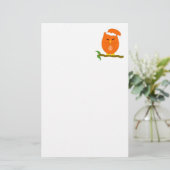 Orange Night Owl Design Briefpapier (Stehend Vorderseite)