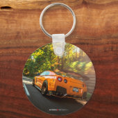 Orange Nissan GT-R Ripping through Seattle streets Schlüsselanhänger (Vorderseite)