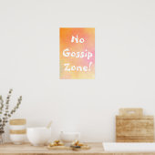 Orange No Gossip Zone Poster (Küche)