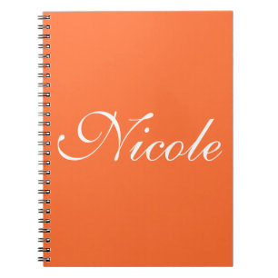 Orange-Notebook, individueller Name Notizblock