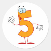Orange Number 5 Aufkleber (Vorderseite)