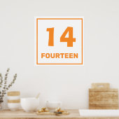 Orange number vierzehn Poster (Küche)