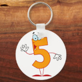 Orange Nummer 5 Schlüsselanhänger (Vorderseite)