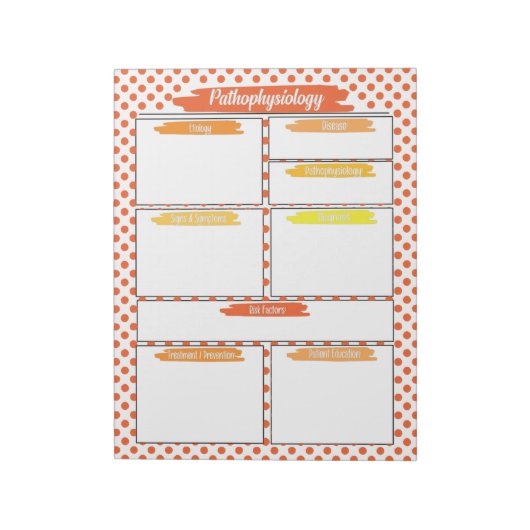 Orange Nursing - Pathophysiologie - Vorlage Notizblock (Rotiert)