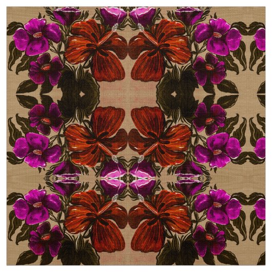 Orange Nutmeg Lilly Fabric Stoff (Muster)