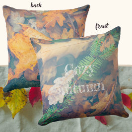 Orange oak leaves under the water  kissen