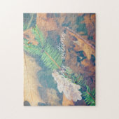 Orange oak leaves under the water  puzzle (Vertikal)