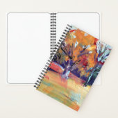 Orange Oak Tree Abstract Landscape Notizblock (Innen)