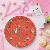 Orange Oaster Patternpapier-Teller Pappteller (Party)