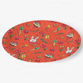 Orange Oaster Patternpapier-Teller Pappteller (Schrägansicht)