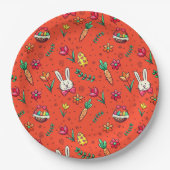 Orange Oaster Patternpapier-Teller Pappteller (Vorderseite)