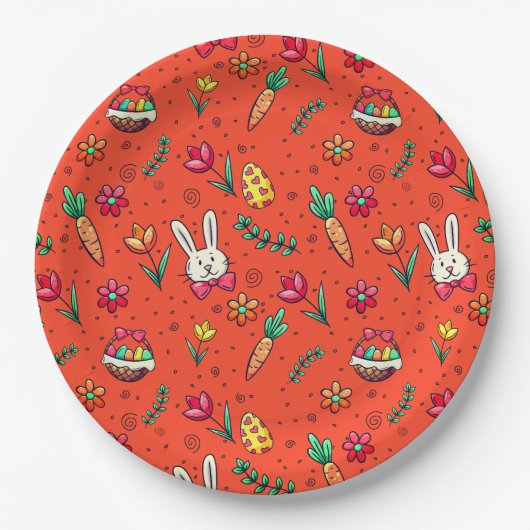 Orange Oaster Patternpapier-Teller Pappteller (Vorderseite)
