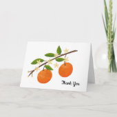 Orange Obstbaumblüten Danke Karte (Vorderseite)