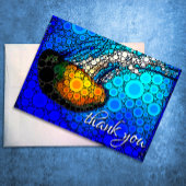 Orange Ocean Quallen Seemännchen Moderne Schrift Dankeskarte