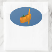Orange Ocean Sunfish Ovaler Aufkleber (Tasche)