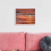Orange Ocean Sunset Painting Leinwanddruck (Insitu (Wohnzimmer))