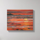 Orange Ocean Sunset Painting Leinwanddruck (Vorderseite)