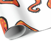Orange Octopus Cartoon Ocean Sea Creature Geschenkpapier (Rolleneckpunkt)