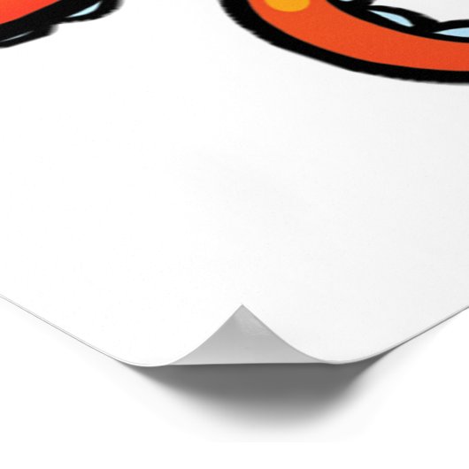 Orange Octopus Cartoon Ocean Sea Creature Poster (Ecke)