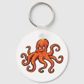 Orange Octopus Cartoon Ocean Sea Creature Schlüsselanhänger (Rückseite)