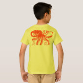 Orange Octopus Kids T-Shirt – Cute Sea Animal Tee (Schwarz voll)