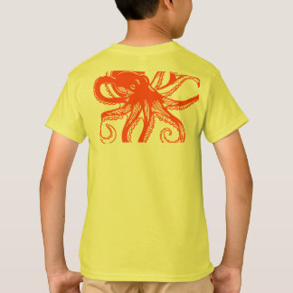 Orange Octopus Kinder T-Shirt – Süßes Meer Tier Te