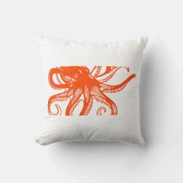 Orange Octopus Kissen