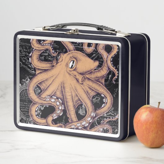 Orange Octopus Tentacels Tinte Metall Brotdose (Beispiel)