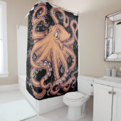 Orange Octopus Tentacles Tinte Duschvorhang (Beispiel)