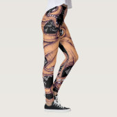 Orange Octopus Tentacles Tinte Leggings (Rechts)