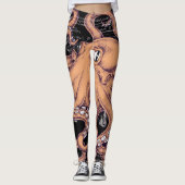 Orange Octopus Tentacles Tinte Leggings (Vorderseite)