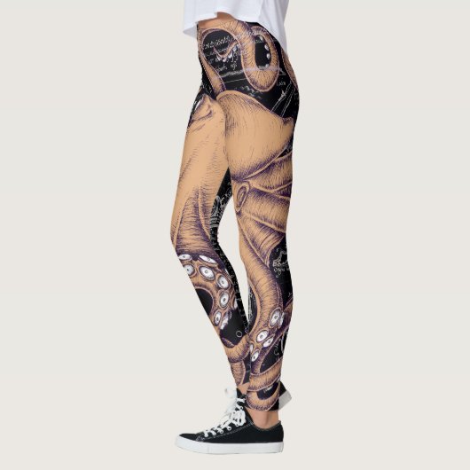 Orange Octopus Tentacles Tinte Leggings (Links)