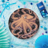 Orange Octopus Tentacles Tinte Pappteller (Party)