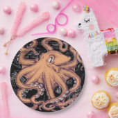 Orange Octopus Tentacles Tinte Pappteller (Party)