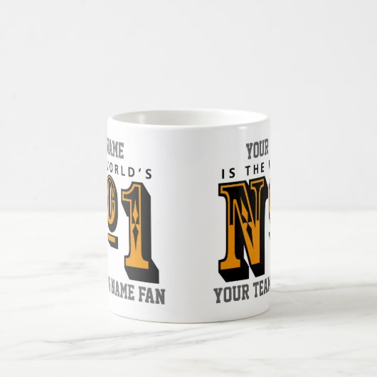 Orange oder Gold Shirts Nummer 1 Fußballfan Kaffeetasse (Mittel)