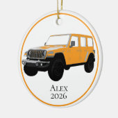 Orange Off-Road Utility Vehicle 7 slot grille Keramik Ornament (Links)