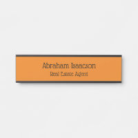 Orange Office Door Sign Real Anwesen Agent Moderne
