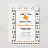 Orange Oh Baby! Zickzack Made in Texas Dusche Einladung (Vorderseite)