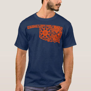 Orange Oklahoma Staat Gift Mandala Yoga OK Kunst T-Shirt