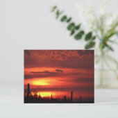 Orange Oklahoma Sunrise on Plains Landschaft Postkarte (Stehend Vorderseite)