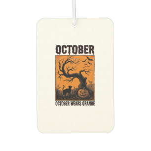 Orange Oktober Halloween Vintage Gruseliges Shirt  Autolufterfrischer