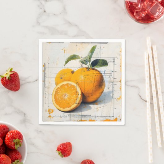 Orange Old School Diagramm Serviette (Beispiel)