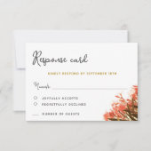 Orange Oleander Beach Floral Wedding RSVP Card (Vorderseite)