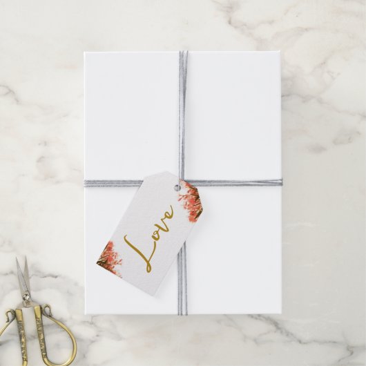 Orange Oleander Blume auf Beach Wedding Liebe Geschenkanhänger (Mit Garn)