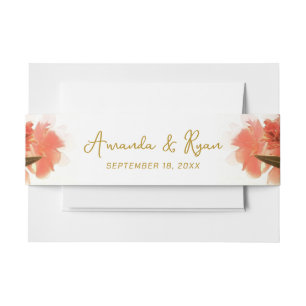 Orange Oleander Blume Floral Beach Wedding Einladungsbanderole