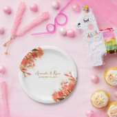 Orange Oleander Blume Floral Beach Wedding Pappteller (Party)