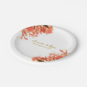 Orange Oleander Blume Floral Beach Wedding Pappteller (Schrägansicht)