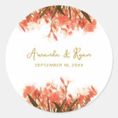 Orange Oleander Blume Floral Beach Wedding Runder Aufkleber (Vorderseite)