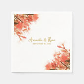 Orange Oleander Blume Floral Beach Wedding Serviette (Vorderseite)